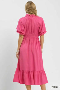 Umgee Ruffle V-Neck Midi Dress 100100700681782 62 Affordable Fashion Under $100 Jerry's Apparel 