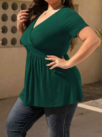 Plus Size Surplice Short Sleeve T-Shirt 100100382914132 26 Affordable Fashion Under $100 Jerry's Apparel 