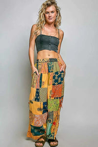 POL Printed Patchwork Wide Leg Pants with Adjustable Side Drawstring 100100789991970 61 Affordable Fashion Under $100 Jerry's Apparel 