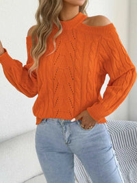 Cold Shoulder Cable Knit Sweater 101002208238460 36 Affordable Fashion Under $100 Jerry's Apparel 