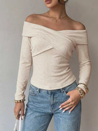 Crisscross Off-Shoulder Long Sleeve Top 100100674468098 36 Affordable Fashion Under $100 Jerry's Apparel 