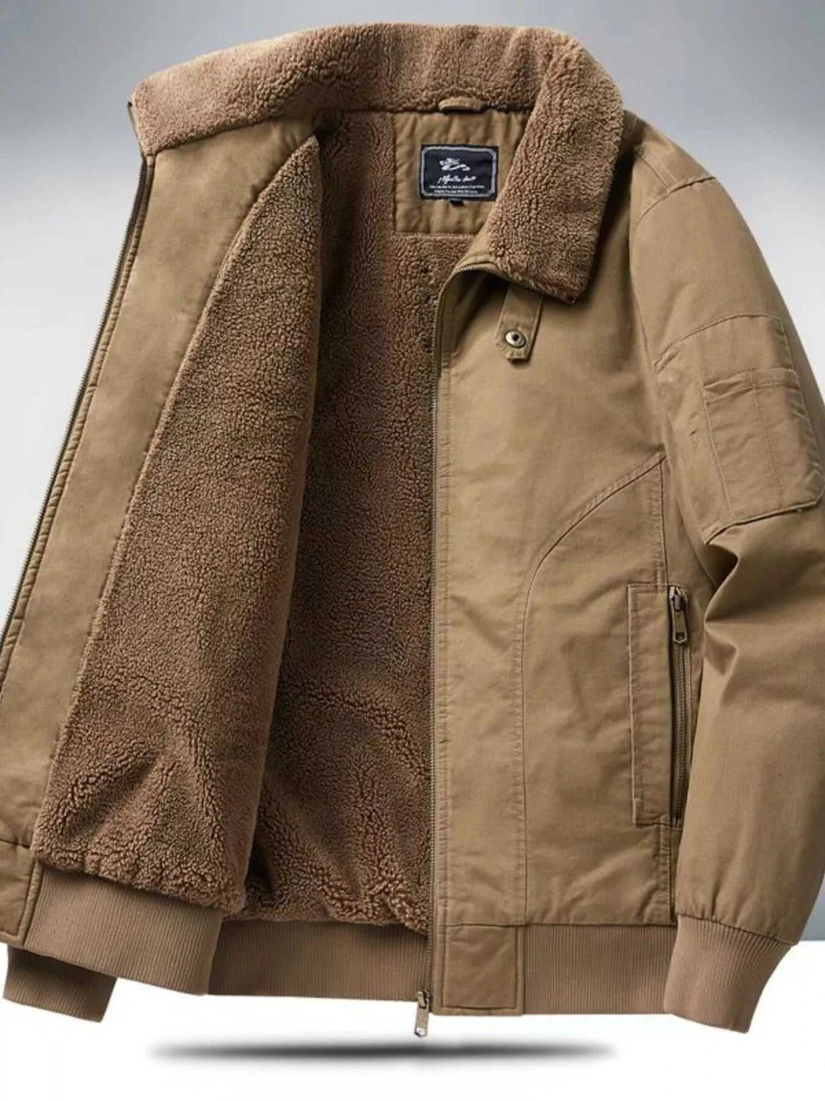 Men's Plus Size Sherpa Lined Zip Up Jacket 100400891583575 134 Fashion Forward Plus Size Clothing Jerry's Apparel 