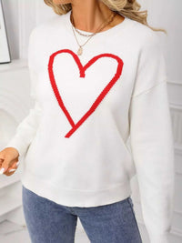 Valentine's Day Heart Graphic Dropped Shoulder Sweater 100100820549712 49 Affordable Fashion Under $100 Jerry's Apparel 