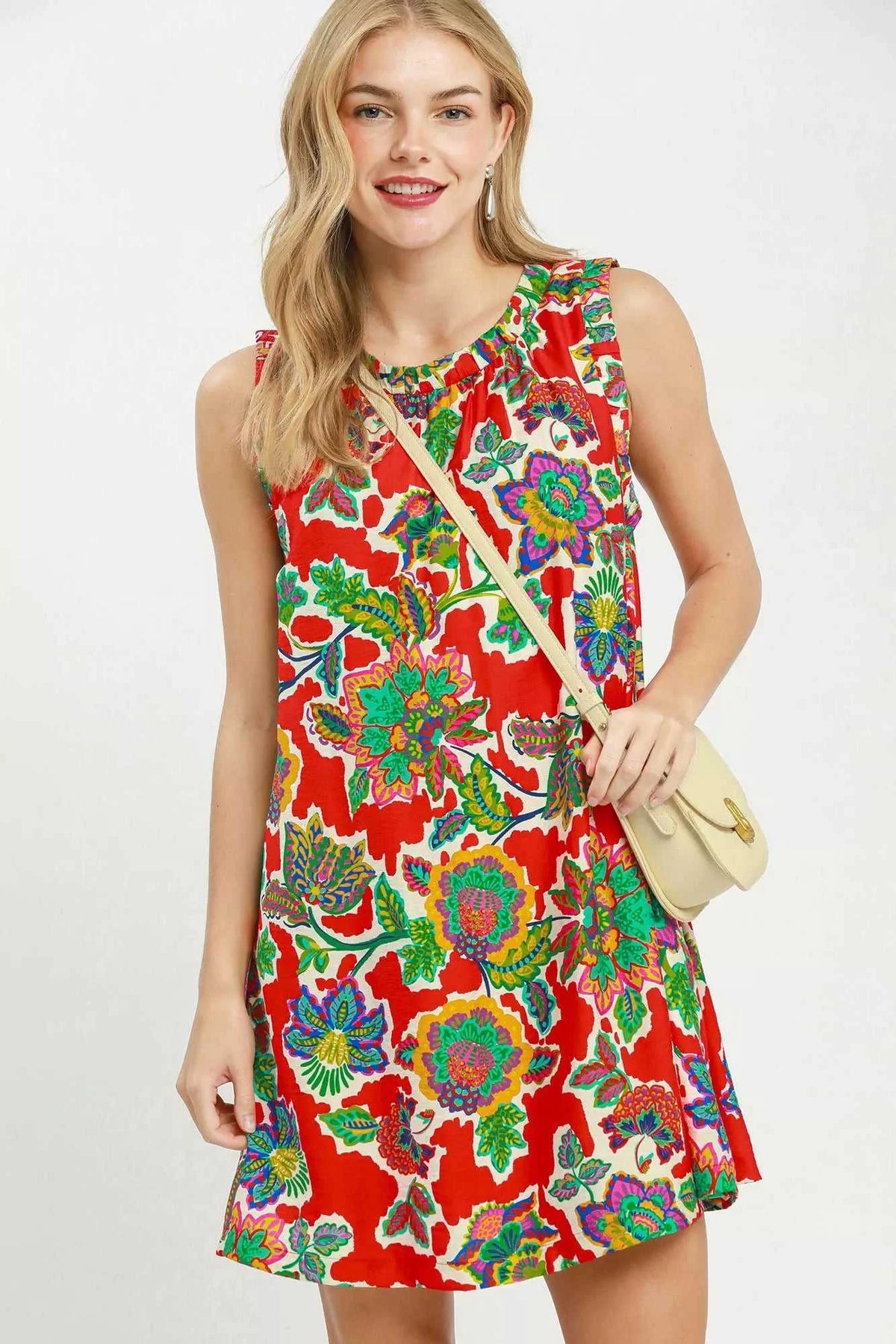 Umgee Abstract Print Sleeveless Shift Dress 100100259851254 53 Affordable Fashion Under $100 Jerry's Apparel 