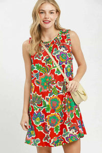 Umgee Abstract Print Sleeveless Shift Dress 100100259851254 53 Affordable Fashion Under $100 Jerry's Apparel 