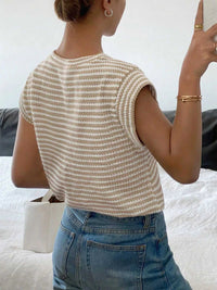 Full Size Striped Round Neck Short Sleeve T-Shirt Plus Size 100100816884494 24 Affordable Fashion Under $100 Jerry's Apparel 