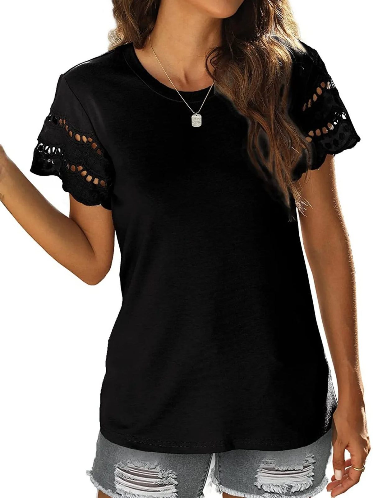 Round Neck Short Sleeve Casual T-Shirt