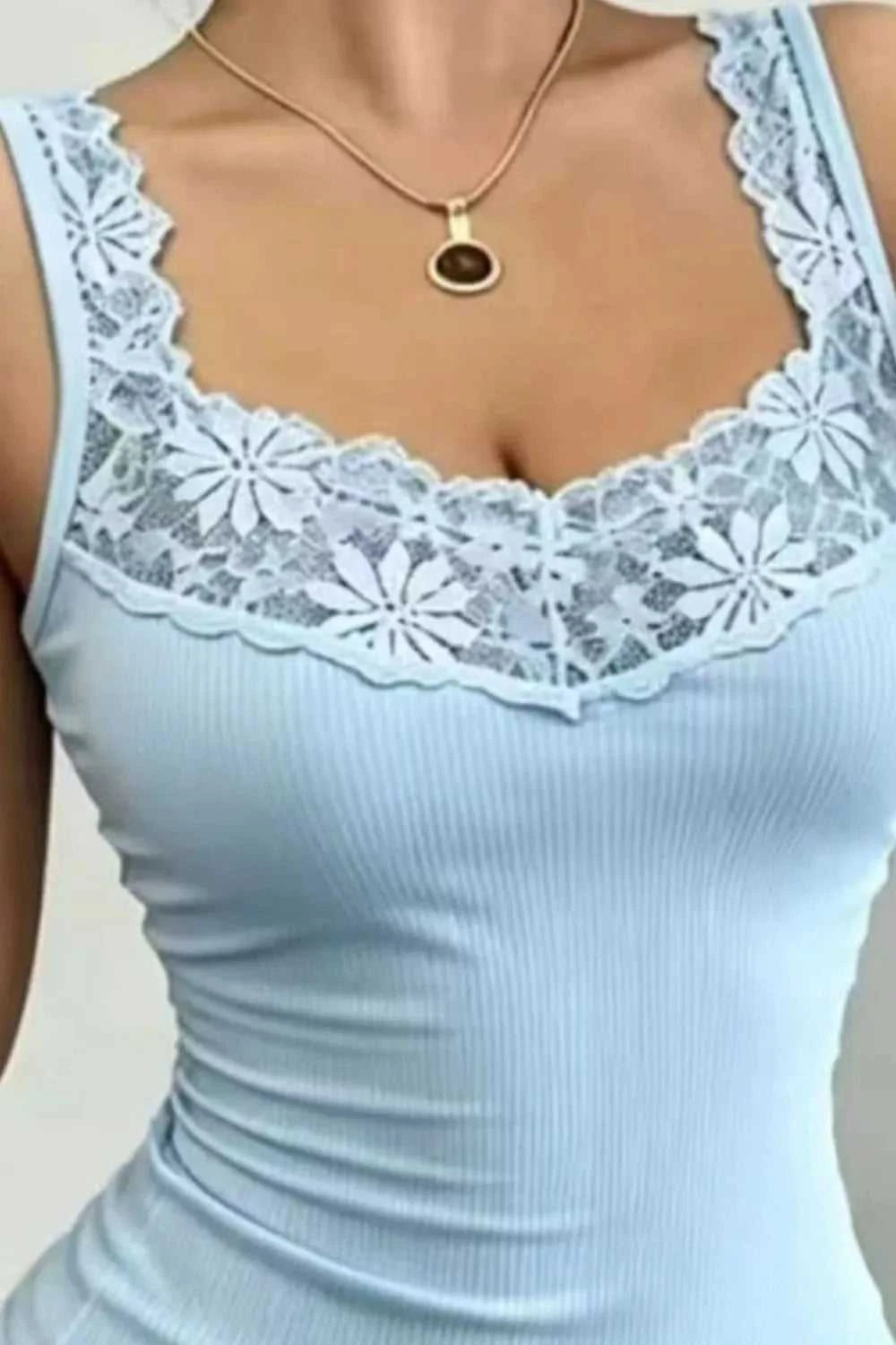 Lace Trim Fitted Tank Top 100100409026667 21 Affordable Fashion Under $100 Jerry's Apparel 