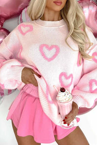 Heart Shape Bubble Sleeve Baggy Sweater 100100868213065 63 Affordable Fashion Under $100 Jerry's Apparel 