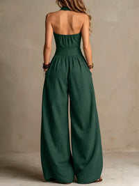 Full Size Halter Neck Wide-Leg Jumpsuit Plus Size 101001857800379 54 Affordable Fashion Under $100 Jerry's Apparel 