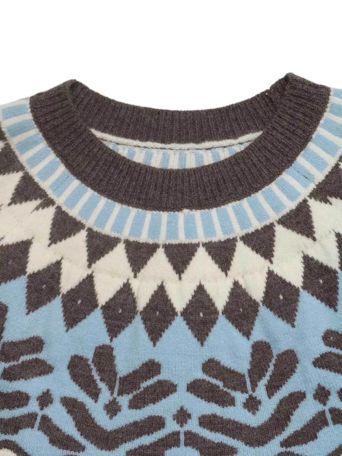 Fair Isle Pattern Round Neck Sweater 101002092682408 55 Affordable Fashion Under $100 Jerry's Apparel 