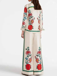 Floral Button Up Shirt and Pants Set