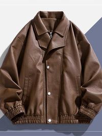 Men's Plus Size Faux Leather Bomber Jacket 100400787475284 100 Fashion Forward Plus Size Clothing Jerry's Apparel 