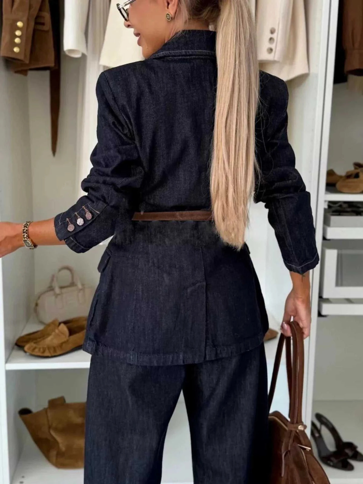 Single-Breasted Washed Denim Blazer 100100032591022 67 Affordable Fashion Under $100 Jerry's Apparel 