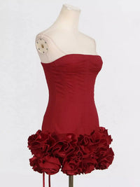 Ruffled Hem Tube Mini Dress 100100145318717 291 Women's Dress Gifts for Her Jerry's Apparel 