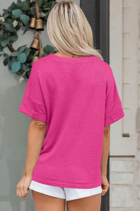 Textured Waffle Knit V-Neck T-Shirt 100100332511740 29 Affordable Fashion Under $100 Jerry's Apparel 