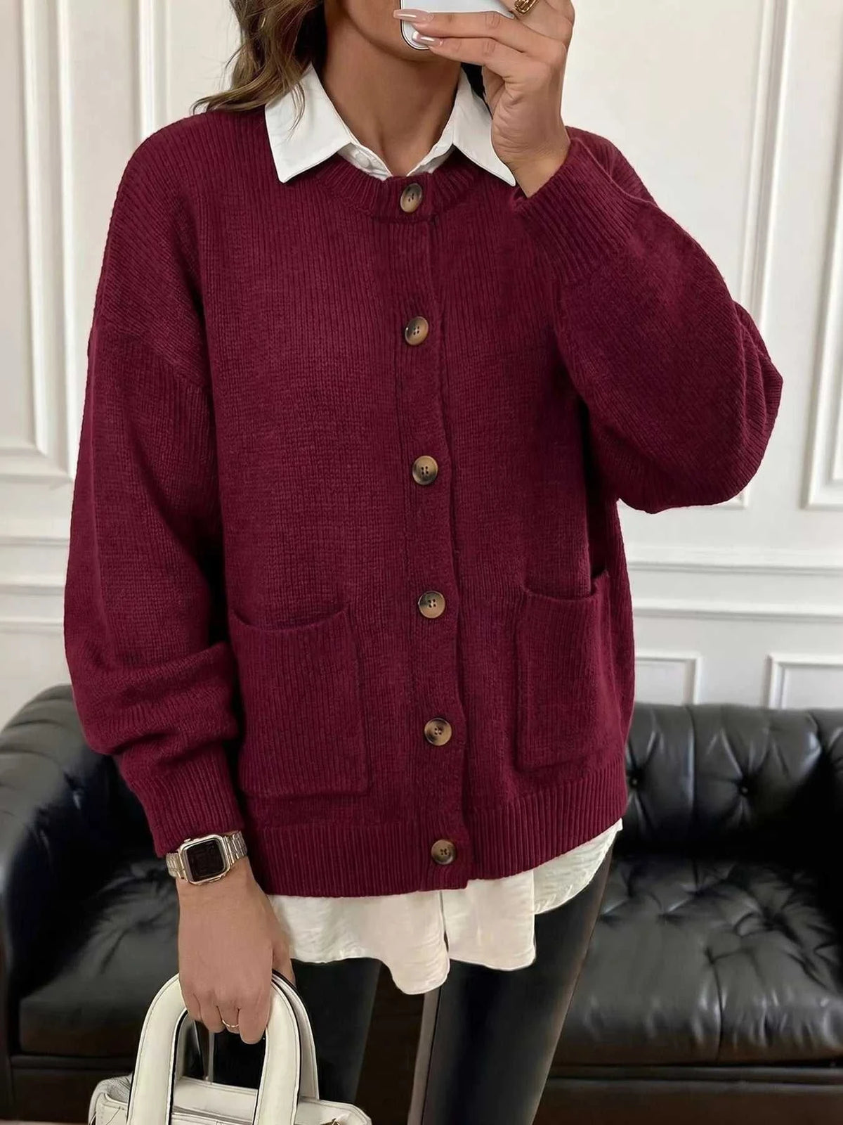 Button Up Dropped Shoulder Cardigan 101002857744837 55 Affordable Fashion Under $100 Jerry's Apparel 