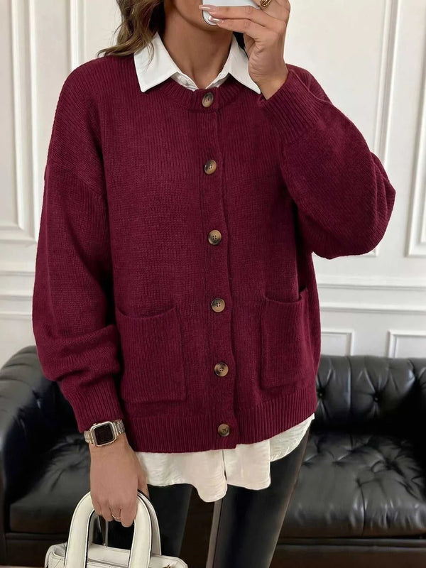 Button Up Dropped Shoulder Cardigan 101002857744837 55 Affordable Fashion Under $100 Jerry's Apparel 