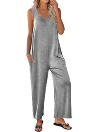 Sleeveless Wide Leg Casual Jumpsuit