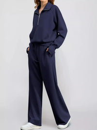 Half-Zip Sweatshirt and Wide-Leg Pants Set 101001840100593 40 Gifts for Her Jerry's Apparel 