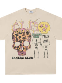 Men's Skull Graphic Short Sleeve Oversized T-Shirt