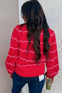 Striped Round Neck Long Sleeve Shift Pullover Sweater 101002917802925 47 Affordable Fashion Under $100 Jerry's Apparel 