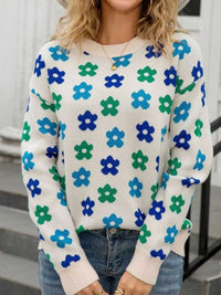 Floral Crew Neck Sweater 100100205302483 49 Gifts for Her Jerry's Apparel 