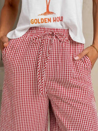 Gingham Print Wide Leg Casual Pants 100100684069548 30 Affordable Fashion Under $100 Jerry's Apparel 