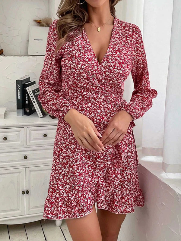 Floral Print Wrap Mini Dress 100100957505709 39 Gifts for Her Jerry's Apparel 