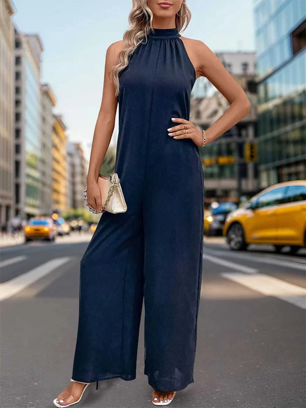 Perfee Tied Grecian Wide Leg Jumpsuit 100100770405128 36 Affordable Fashion Under $100 Jerry's Apparel 
