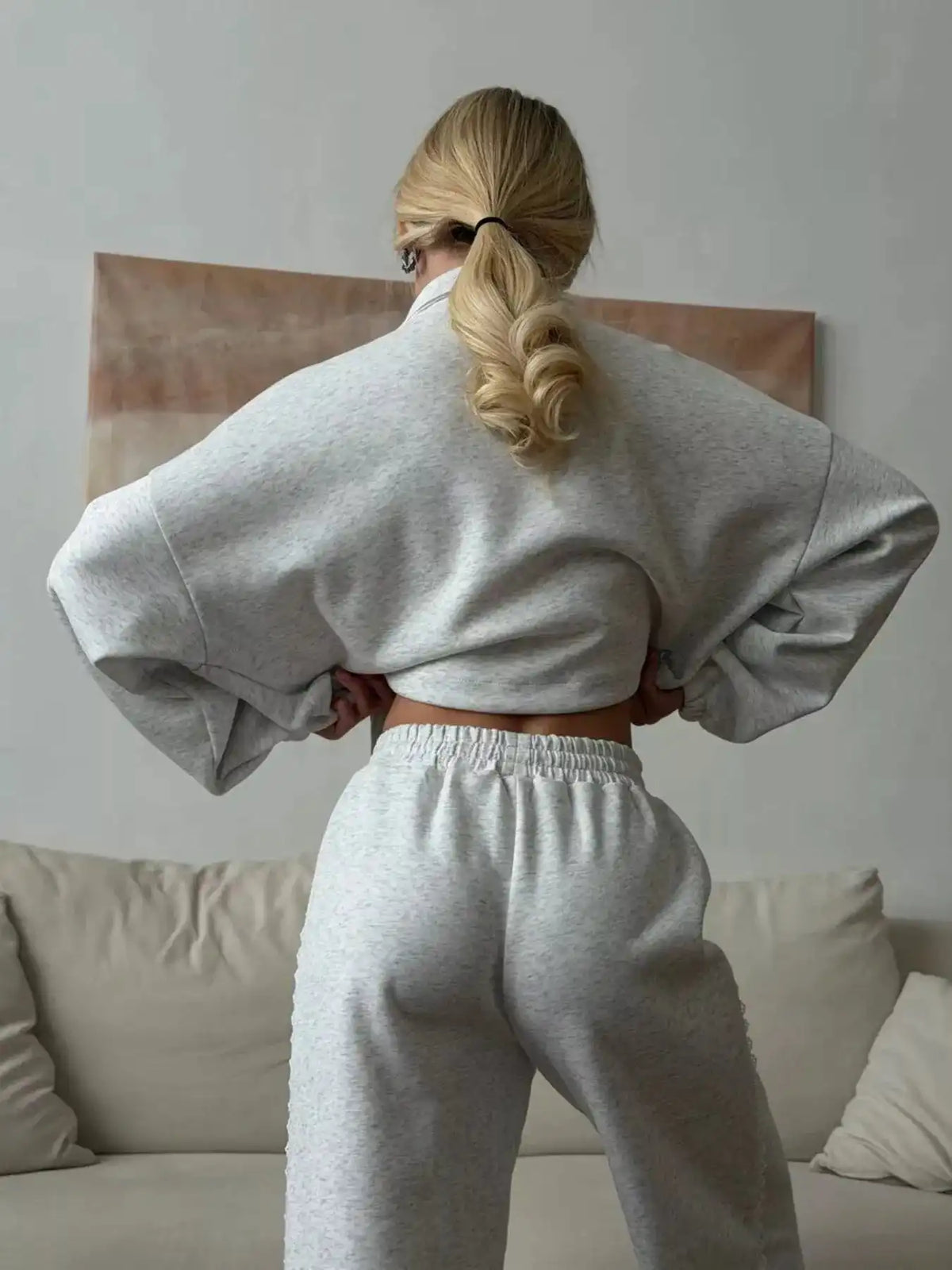 Zip-Up Jacket and Wide-Leg Pants Set 100100070627217 107 Comfortable Weekend Sets Jerry's Apparel 