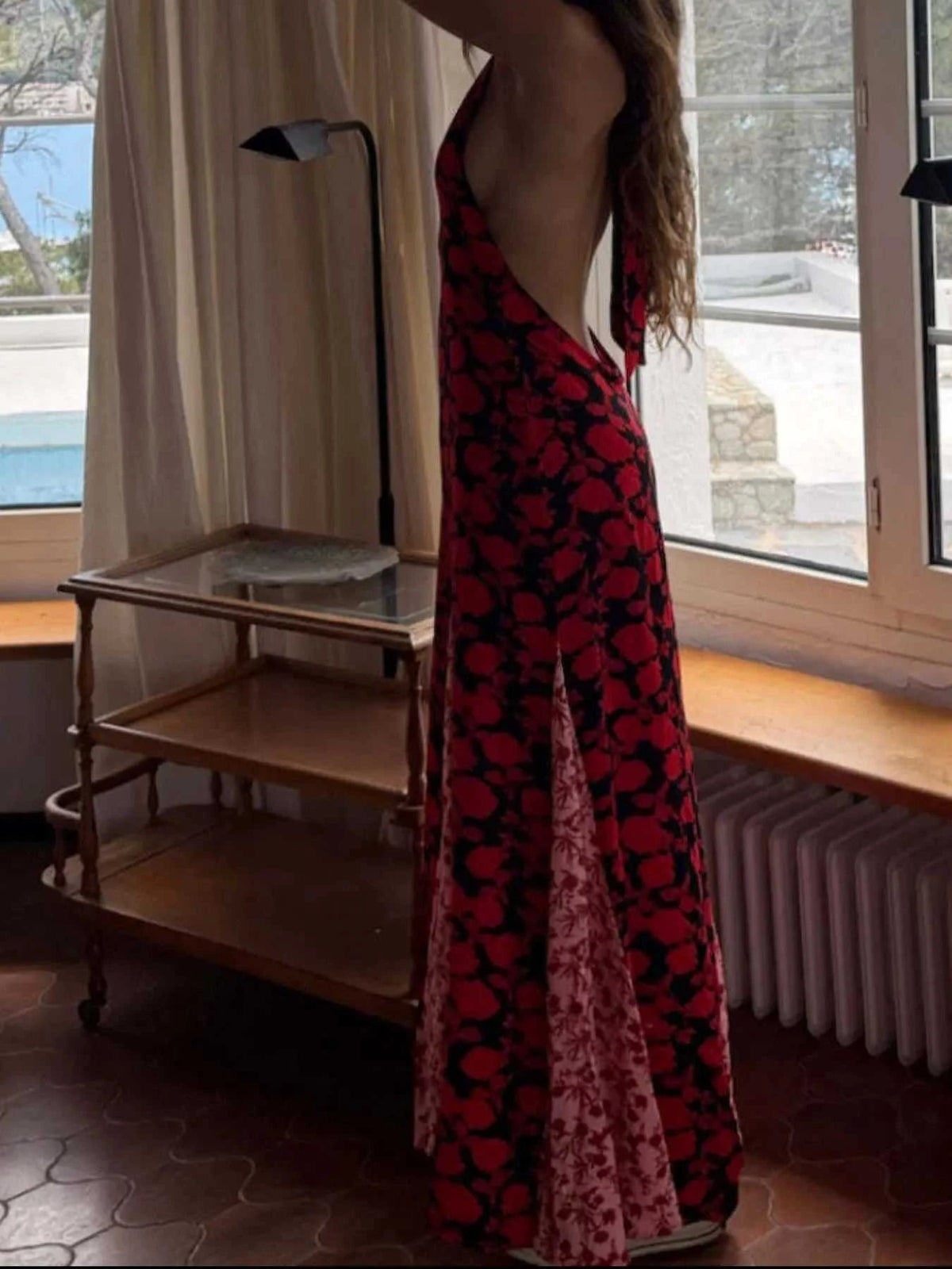 Backless Halter Neck Polka Dot Maxi Dress 100100575321282 35 Affordable Fashion Under $100 Jerry's Apparel 