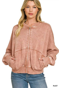 Zenana Acid Washed Fleece Jacket 100100174211806 44 Affordable Fashion Under $100 Jerry's Apparel 