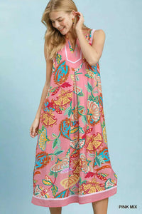 Umgee Paisley Floral Sleeveless Midi Dress 100100465991198 66 Affordable Fashion Under $100 Jerry's Apparel 