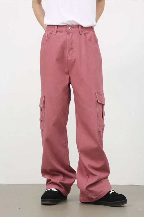 Men's Mid Rise Jeans with Cargo Pockets