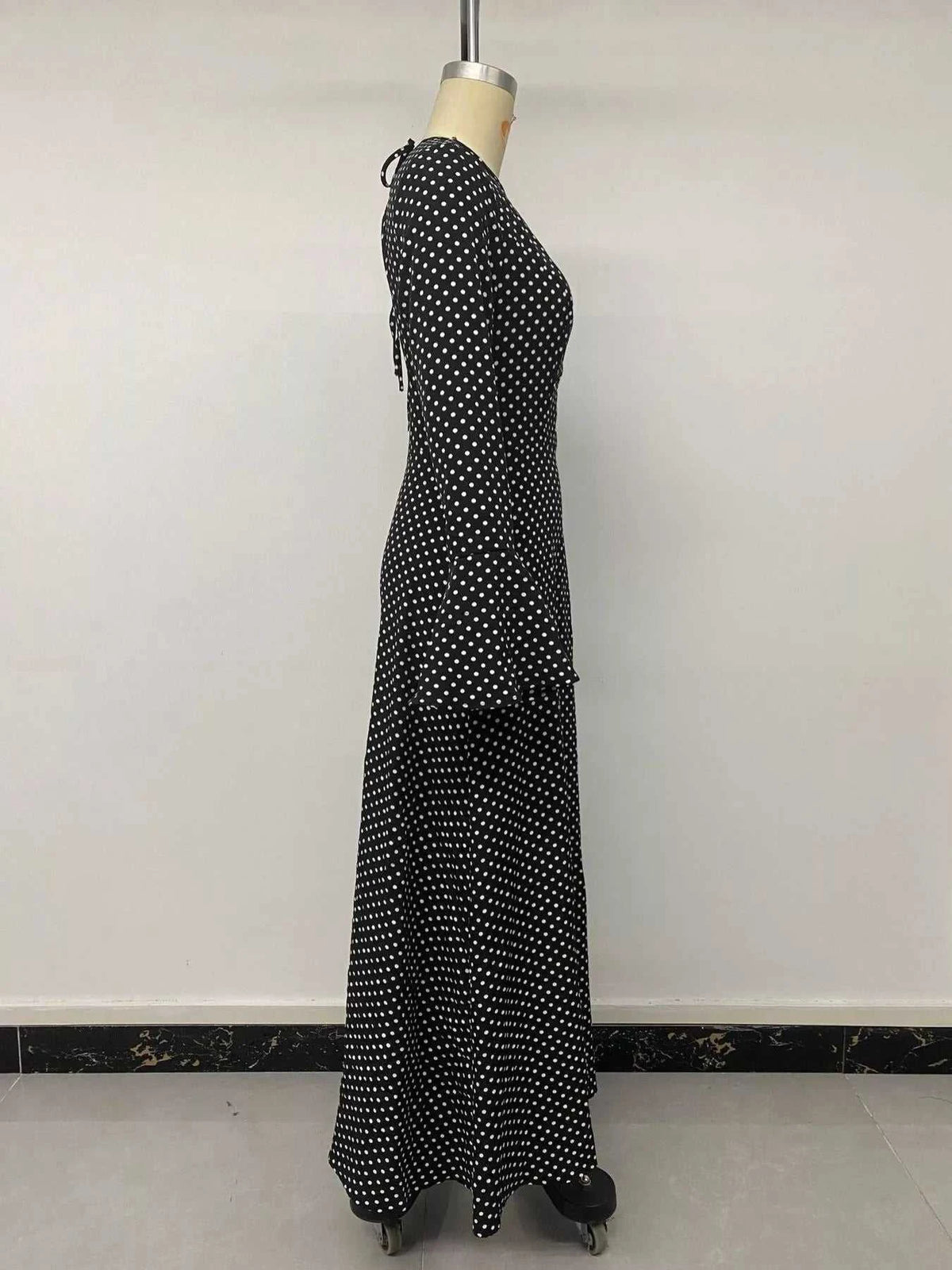 Polka Dot Flare Sleeve Maxi Dress 101001766830124 45 Affordable Fashion Under $100 Jerry's Apparel 