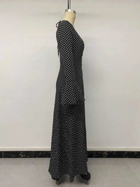 Polka Dot Flare Sleeve Maxi Dress 101001766830124 45 Affordable Fashion Under $100 Jerry's Apparel 