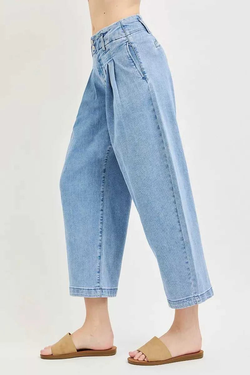 RISEN Slouchy Crop Barrel Pleated Jeans 100100448461045 67 Affordable Fashion Under $100 Jerry's Apparel 