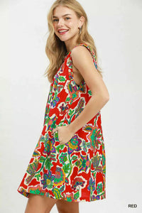 Umgee Abstract Print Sleeveless Shift Dress 100100259851254 53 Affordable Fashion Under $100 Jerry's Apparel 