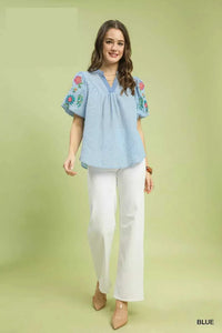 Umgee Embroidered Puff Sleeve Top 100100345841904 55 Affordable Fashion Under $100 Jerry's Apparel 