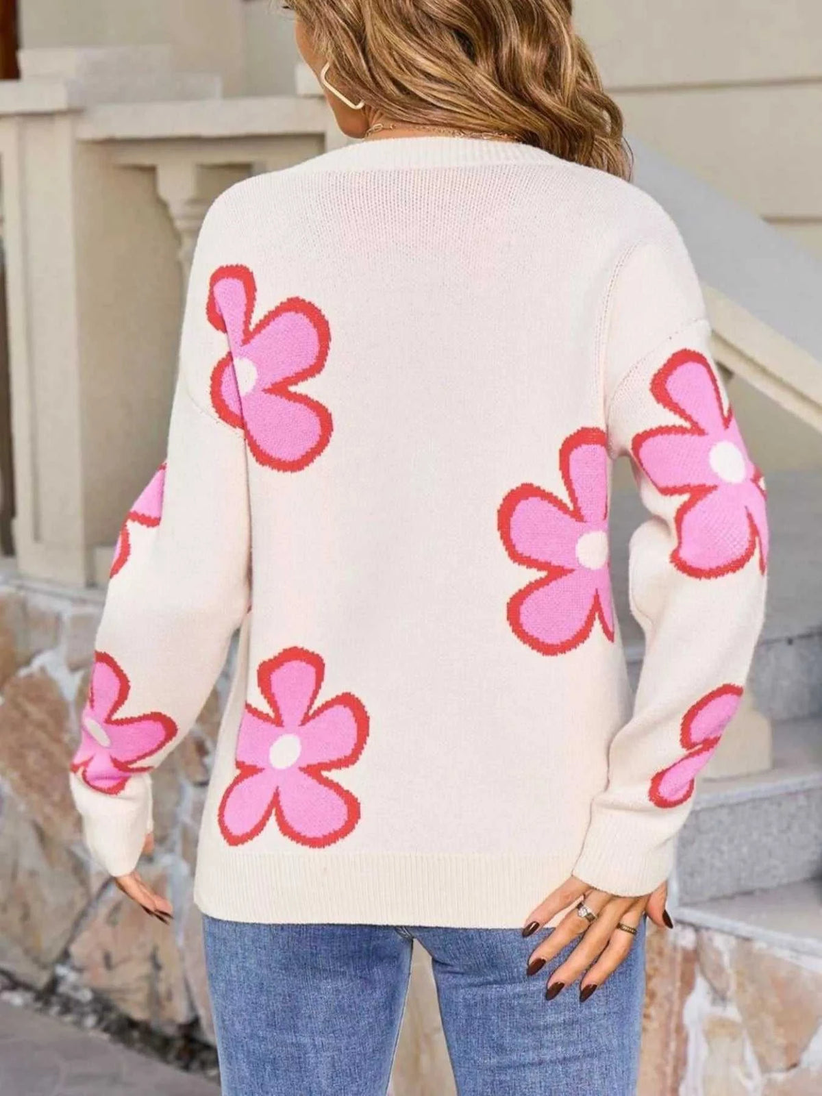 Floral Crew Neck Sweater 100100135232567 49 Affordable Fashion Under $100 Jerry's Apparel 