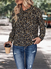 Perfee Printed Tie Neck Long Sleeve Top 100101067609016 35 Affordable Fashion Under $100 Jerry's Apparel 