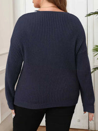 Plus Size Contrast Trim Button-Decorated Sweater 101002671808659 34 Affordable Fashion Under $100 Jerry's Apparel 