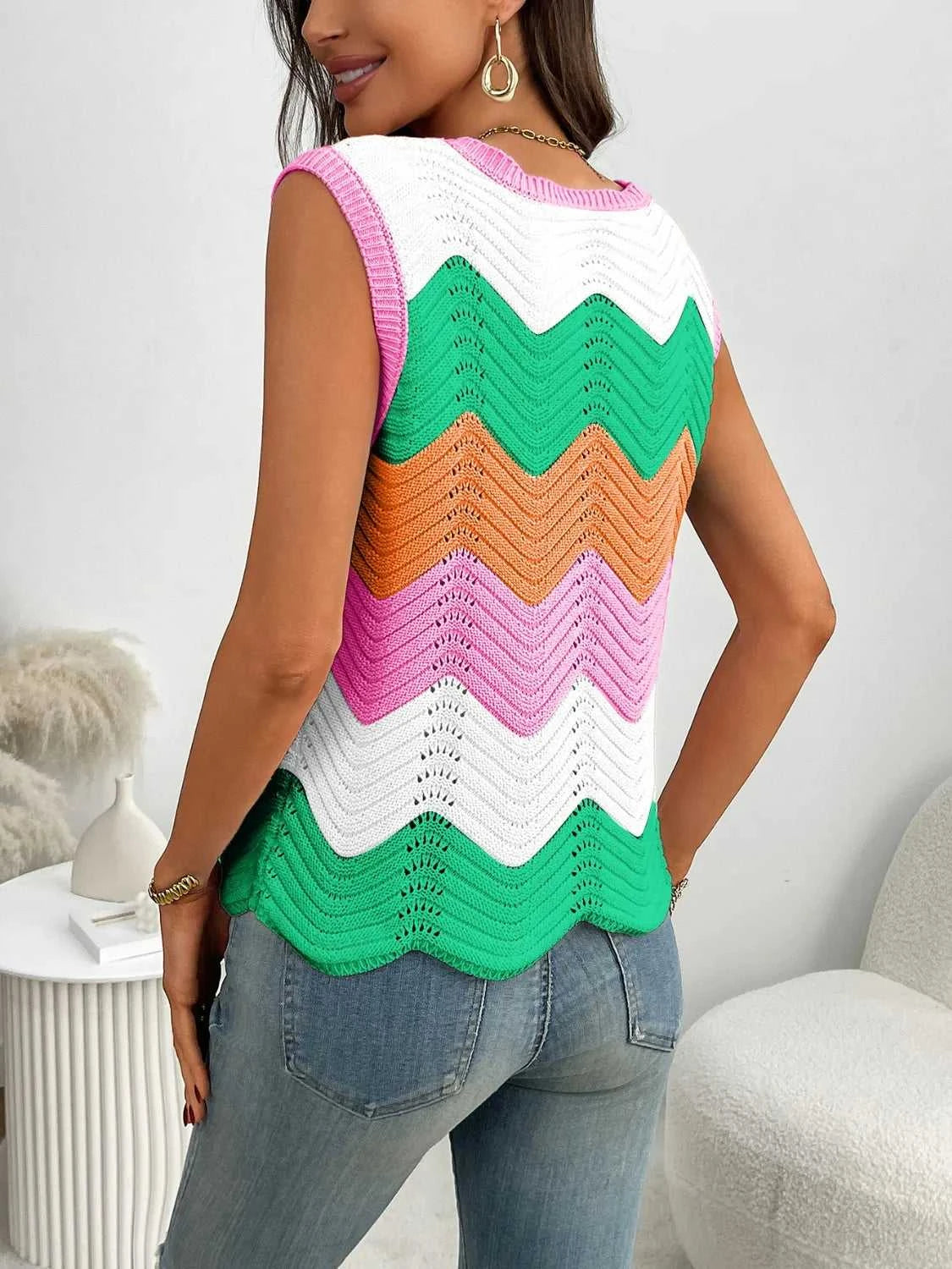 Color Block Round Neck Sweater Vest 100100253791586 34 Affordable Fashion Under $100 Jerry's Apparel 