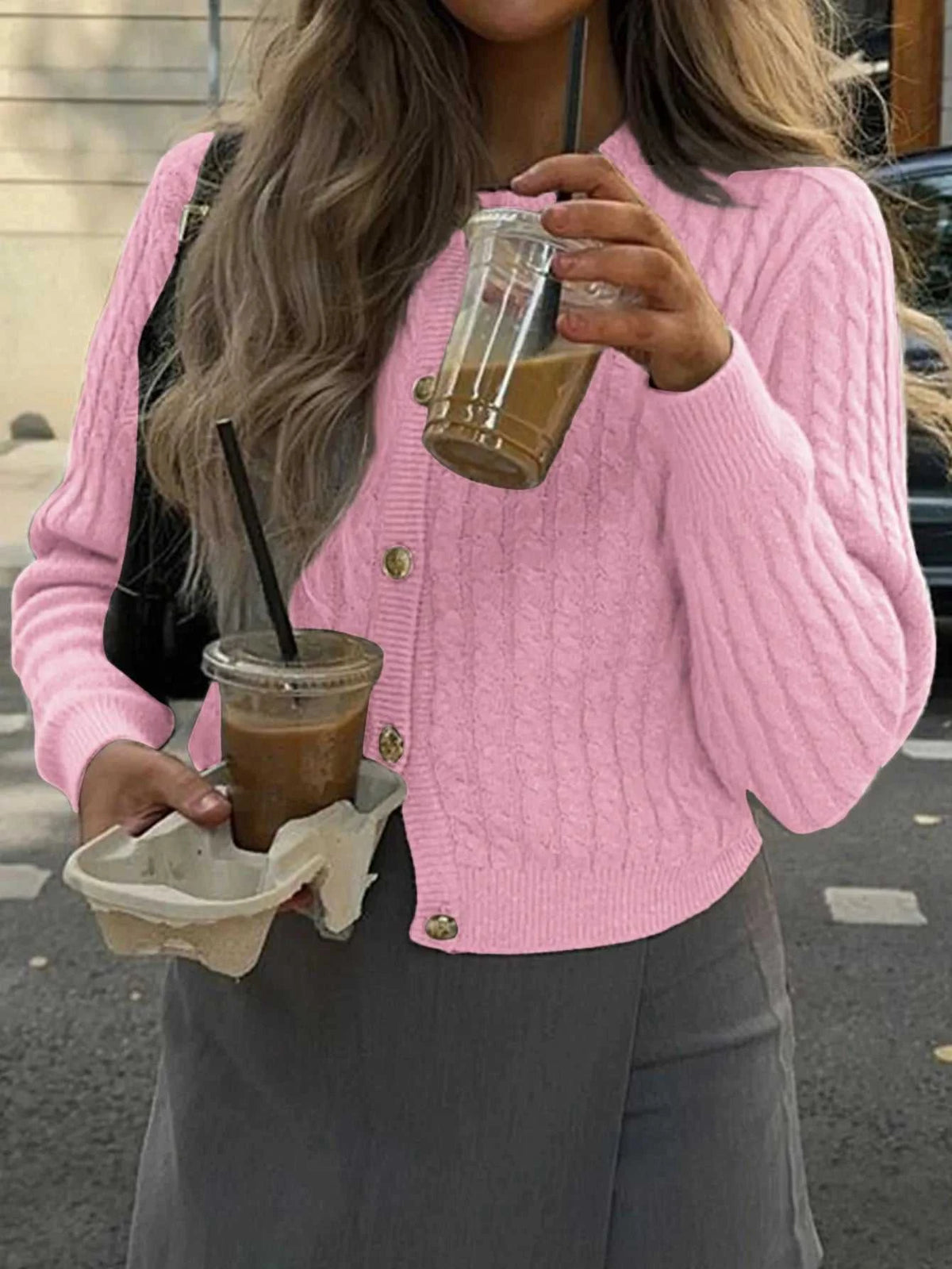 Cable Knit Button-Up Cardigan 100100747145212 57 Affordable Fashion Under $100 Jerry's Apparel 