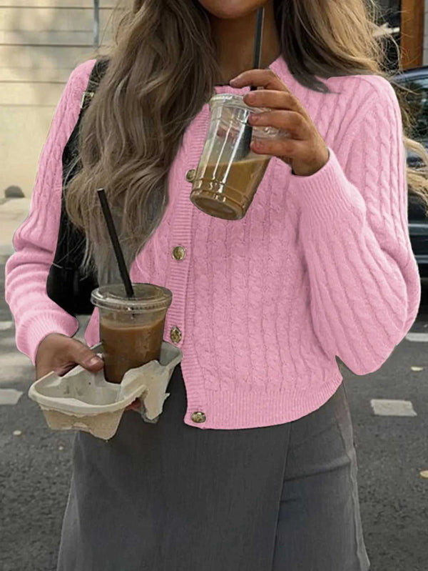 Cable Knit Button-Up Cardigan 100100747145212 57 Affordable Fashion Under $100 Jerry's Apparel 