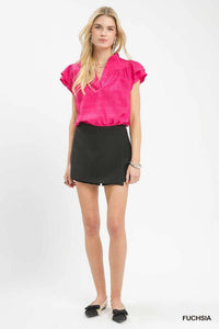 Umgee Textured Flutter Sleeve Split Neck Top 100100834751993 45 Affordable Fashion Under $100 Jerry's Apparel 