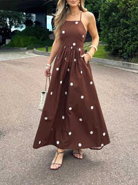 Polka Dot Maxi Dress with Spaghetti Straps 100100281034092 39 Gifts for Her Jerry's Apparel 