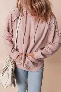 Drawstring Studded Shoulder Hoodie 100100808351688 57 Affordable Fashion Under $100 Jerry's Apparel 