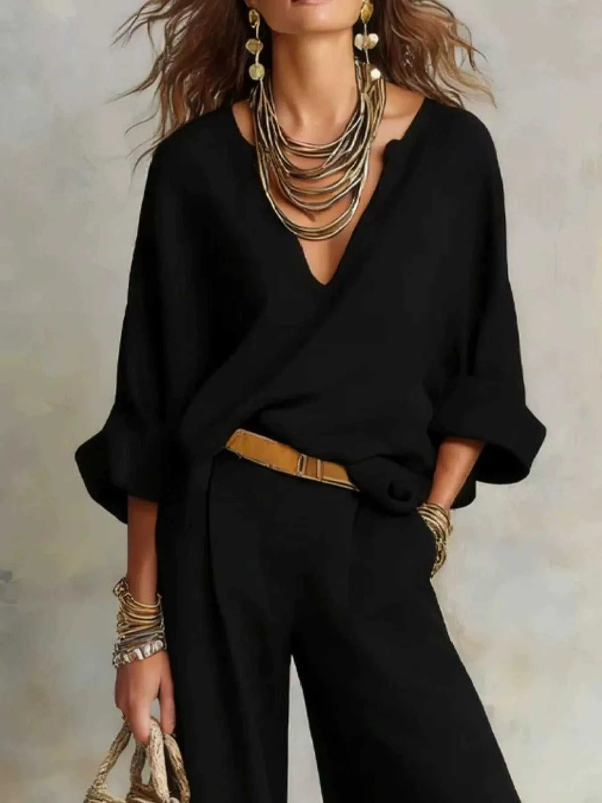 Full Size Loose Fit Top and Wide-Leg Pants Set Plus Size 101001741702129 50 Affordable Fashion Under $100 Jerry's Apparel 